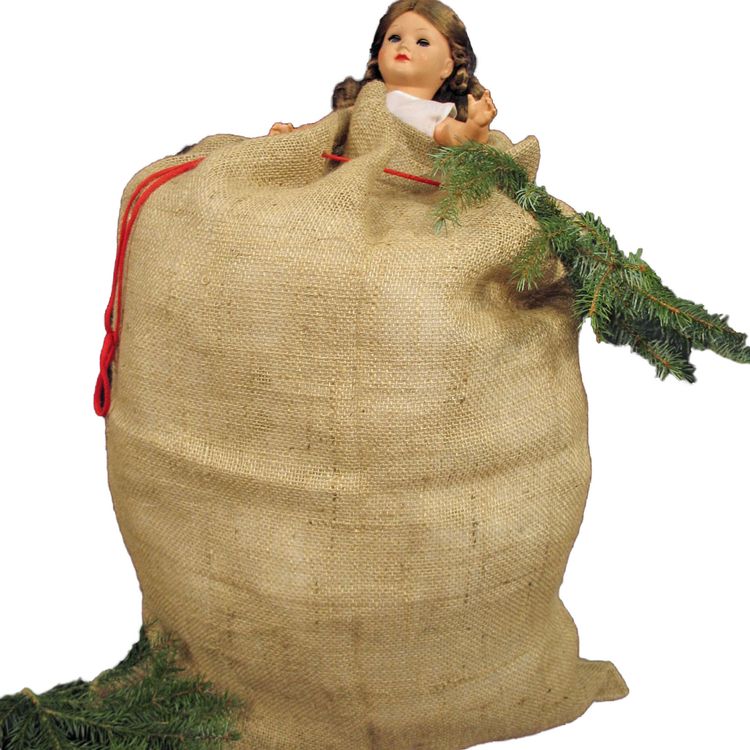 Weihnachtsmann-Sack 90 x 60 cm unbedruckt Jutesack für Geschenke Weihnachten Weihnachtssack Jutebeutel Geschenkesack Deko Advent 