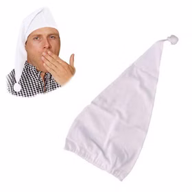 Zipfelmütze mit Bommel 55 cm weiß Kostüm Zubehör für Damen & Herren Schlafwandler-Kostüm Poet Schlafmütze Fasching Karneval Mottoparty JGA