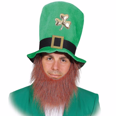 Grüner St. Patrick's Day Hut mit angenähtem Bart KW 60 cm Kostüm-Zubehör Irland Irisch Zylinder grün Klettblatt Andere Länder Fasching Karneval Mottoparty Grüner St. Patrick's Day Hut mit angenähtem Bart KW 60 cm Kostüm-Zubehör Irland Irisch Zylinder grün Klettblatt Andere Länder Fasching Karneval Mottoparty