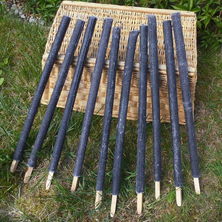 10 Stück 100 Min. Brenndauer Fackel 60cm lang gehobene Qualität Wachsfackel Fackelwanderung Hexenfeuer Grillparty Garten Deko