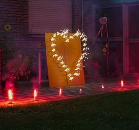 Lichterbild Brennendes Herz Bengalfeuer Feuerwerk Hochzeit Geschenkidee Geburtstag Verlobung Jubiläum