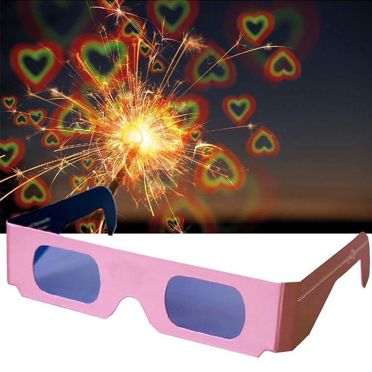 Effektbrille "durch die rosarote Brille sehen" Motiv Herzen Geschenkidee Valentinstag frisch verliebt Jahrestag JGA Verlobung Hochzeit Partyspaß Partygag Accessoire Partydeko