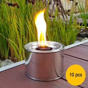 10 Fackeltöpfe Outdoor Kerzen Partyfeuer 4 Stunden Brennzeit Fackeltopf Gartenparty Gartenfeuer