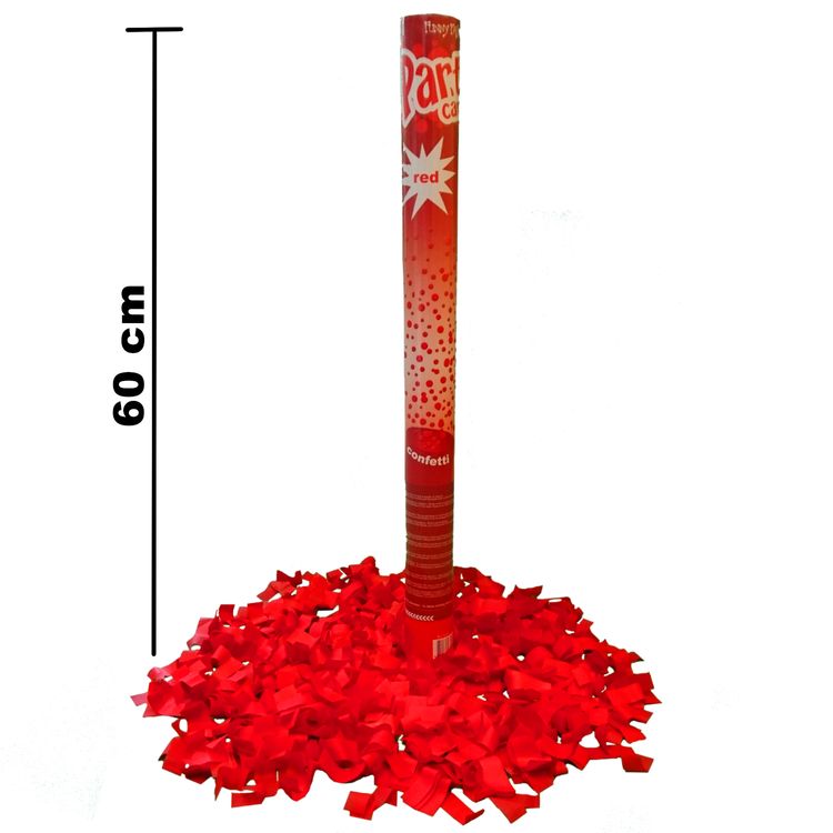 Konfettishooter weiss 60cm, Feuerwerk für Geburtstage ohne Genehmigung Indoor Feuerwerk