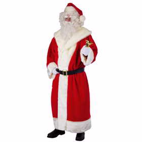 Weihnachtsmann Kostüm Deluxe mit Mantel Mütze Gürtel für Herren Onesize rot Weihnachten Heiligabend Santa Claus Nikolaus
