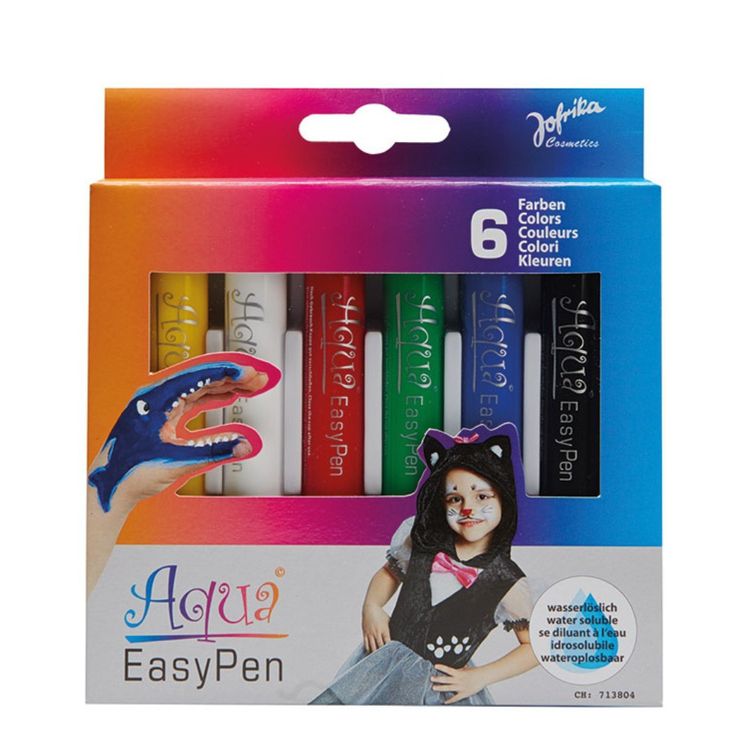 Schminkstifte 6er Set, Aqua Pen Wasserfarben Schminkstifte Aqua Pen Wasserfarben 6 Stück Kostüm-Zubehör Kinder-Schminke Schminken Fasching Karneval Mottoparty Kinder-Geburtstag Kinder-Fasching