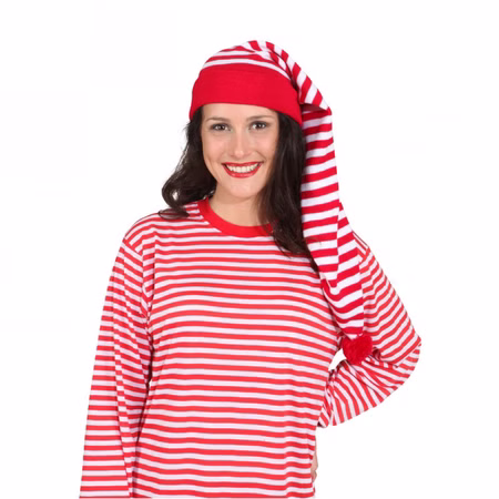 Zipfelmütze Rot Weiß Gestreift Schlafwandler Kostüm Karneval Fasching Zipfelmütze Rot Weiß Gestreift Schlafwandler Kostüm Karneval Fasching