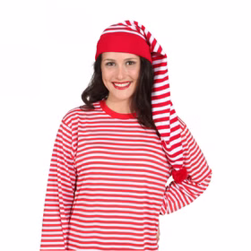 Zipfelmütze Rot Weiß Gestreift Schlafwandler Kostüm Karneval Fasching Zipfelmütze Rot Weiß Gestreift Schlafwandler Kostüm Karneval Fasching