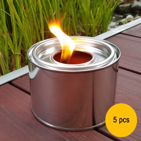 5 Fackeltöpfe Outdoor Kerzen Partyfeuer 10 Stunden Brennzeit Fackeltopf Gartenparty Gartenfeuer