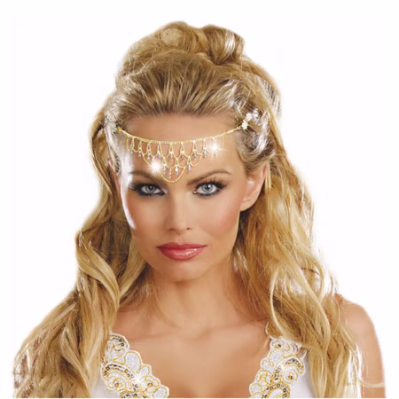 Zarte Stirnbandkette Aphrodite gold Kopfschmuck Kostüm-Zubehör Orient Bollywood Fasching Karneval Mottoparty Zarte Stirnbandkette Aphrodite gold Kopfschmuck Kostüm-Zubehör Orient Bollywood Fasching Karneval Mottoparty