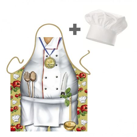 Grill-Set Chefkoch: Schürze und Kochmütze