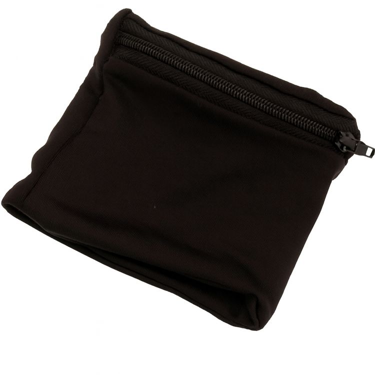 Schwarze Tasche für das Handgelenk mit Reißverschluss für Wertsachen
