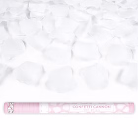 Konfettikanone weiße Rosenblätter 60cm Hochzeit Trauung Hochzeitsdeko Deko Shooter weiße Blütenblätter