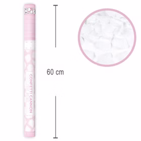 Konfettikanone weiße Rosenblätter 60cm Hochzeit Trauung Hochzeitsdeko Deko Shooter weiße Blütenblätter