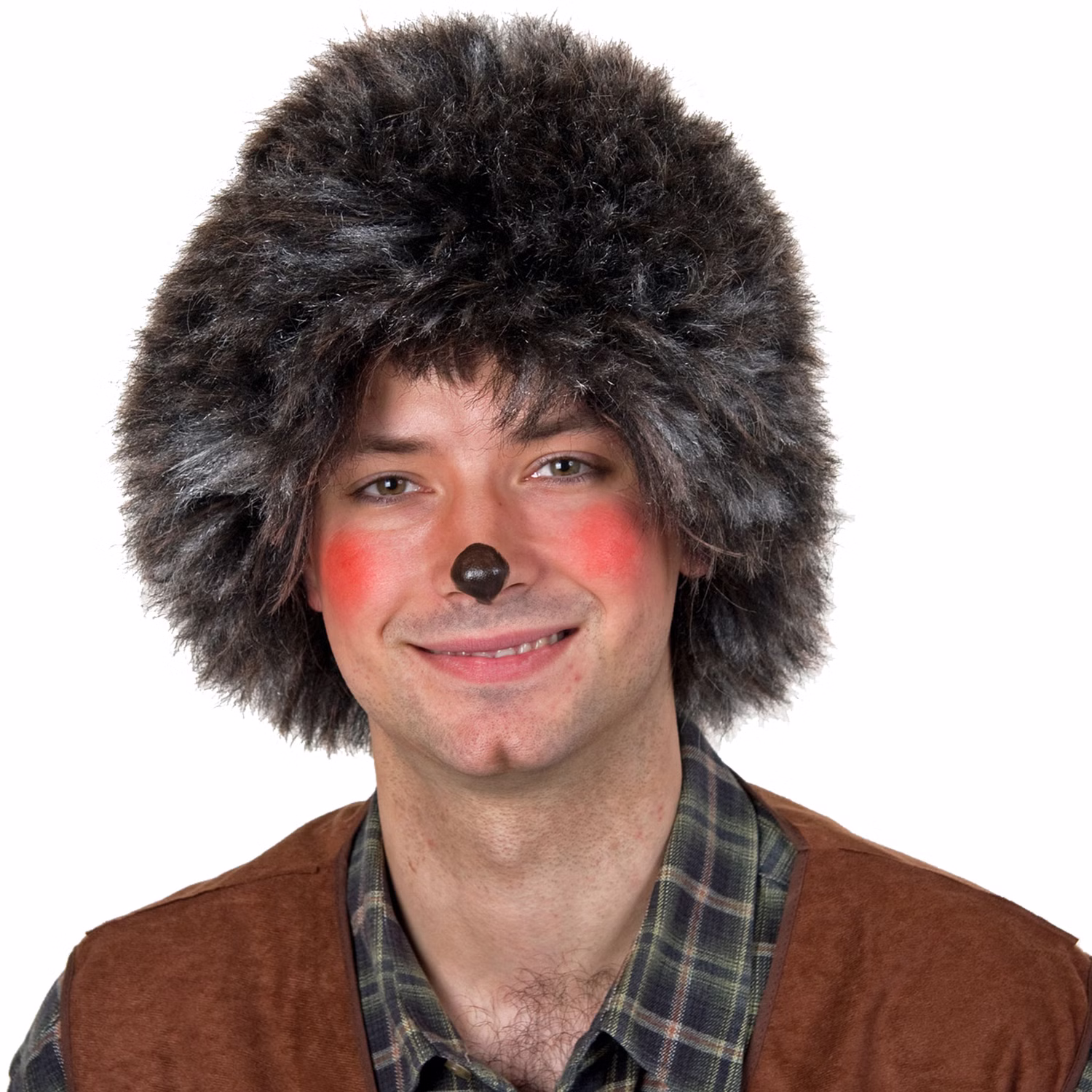 Igel Perücke Mecki Braun-Grau KW 51-57 cm für Kinder und Erwachsene Kostüm-Zubehör Fasching Karneval Mottoparty Kinderfasching Igel Perücke Mecki braun-grau für Kinder und Erwachsene Kostüm-Zubehör Fasching Karneval Mottoparty Kinderfasching