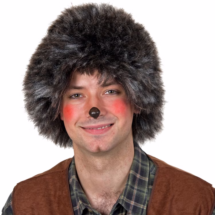 Igel Perücke Mecki Braun-Grau KW 51-57 cm für Kinder und Erwachsene Kostüm-Zubehör Fasching Karneval Mottoparty Kinderfasching Igel Perücke Mecki braun-grau für Kinder und Erwachsene Kostüm-Zubehör Fasching Karneval Mottoparty Kinderfasching