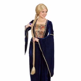 Rapunzel Perücke blond mit XXL Zopf geflochten 110 cm lang für Damen Kostüm-Zubehör Fasching Karneval Mottoparty Märchen
