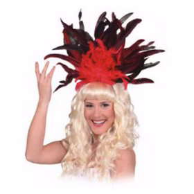 Samba Federschmuck rot Haarreif Karneval in Rio Fasching Samba Federschmuck rot Haarreif Karneval in Rio Fasching