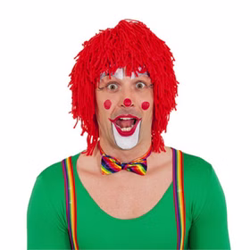 Perücke Clown Rot in Wolloptik Kostüm-Zubehör für Erwachsene Fasching Karneval Mottoparty Zirkus 