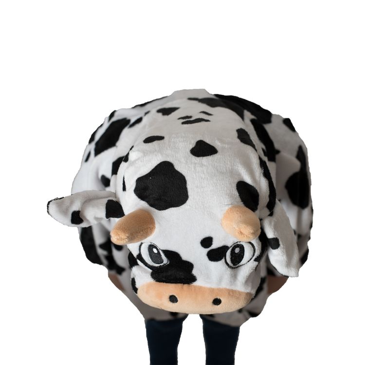 Kuh Kostüm Klara Gr. 104 schwarz-weiß mit Kapuze Kälbchen Umhang für Kinder Tier Tierkostüm für Mädchen und Jungen Unisex-Kostüm Fasching Karneval Mottoparty Kinderfasching