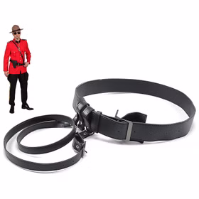 Polizei Gürtel schwarz mit Schultergürtel 125 cm Uniform Kostüm-Zubehör Polizist Fasching Karneval Mottoparty Accessoire