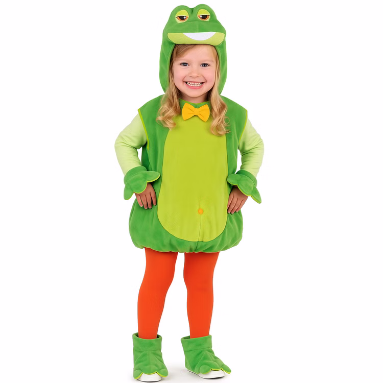 Frosch Kostüm Quaki für Kinder Gr. 104-110 grün Tier Tierkostüm Fasching Karneval Mottoparty Märchen Rollenspiel Frosch Kostüm Quaki für Kinder von Vorne
