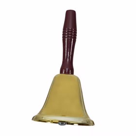 Weihnachtsmannglocke gold mit Holzgriff 18,5 cm Glocke Kostüm-Zubehör Weihnachten Advent Weihnachtsmannglocke gold mit Holzgriff von Vorne