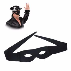 Zorro Maske Augenbinde schwarz Kostüm-Zubehör Onesize 20 cm Fasching Karneval Räuber Krieger Kämpfer