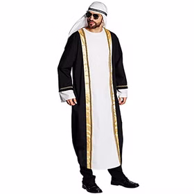 Scheich Kostüm Sultan Amar für Herren Gr. M-XXL weiß Tuareg Beduine Tuareg Ölscheich Fasching Karneval Mottoparty