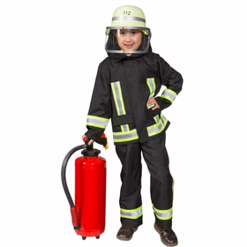 Feuerwehr Kostüm Samy für Kinder Gr. 104 - 152 Uniform schwarz Fasching Karneval Mottoparty Kindergeburtstag Feuerwehr Kostüm Samy für Kinder Gr. 104 - 152 Uniform schwarz Fasching Karneval Mottoparty Kindergeburtstag