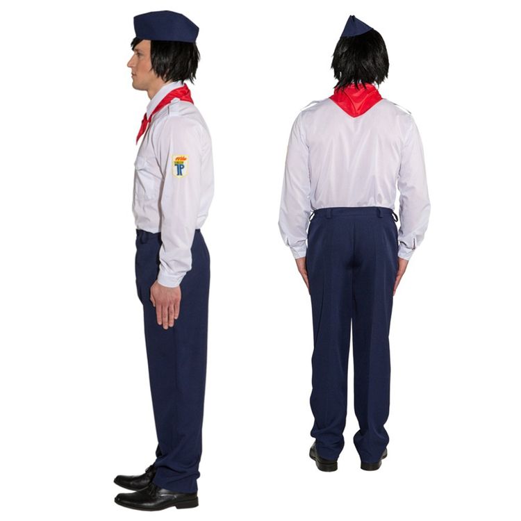 Jungpionier Kostüm Ostalgie DDR für Herren Gr. 46-56 blau weiß Fasching Karneval Mottoparty Paar- und Gruppenkostüm