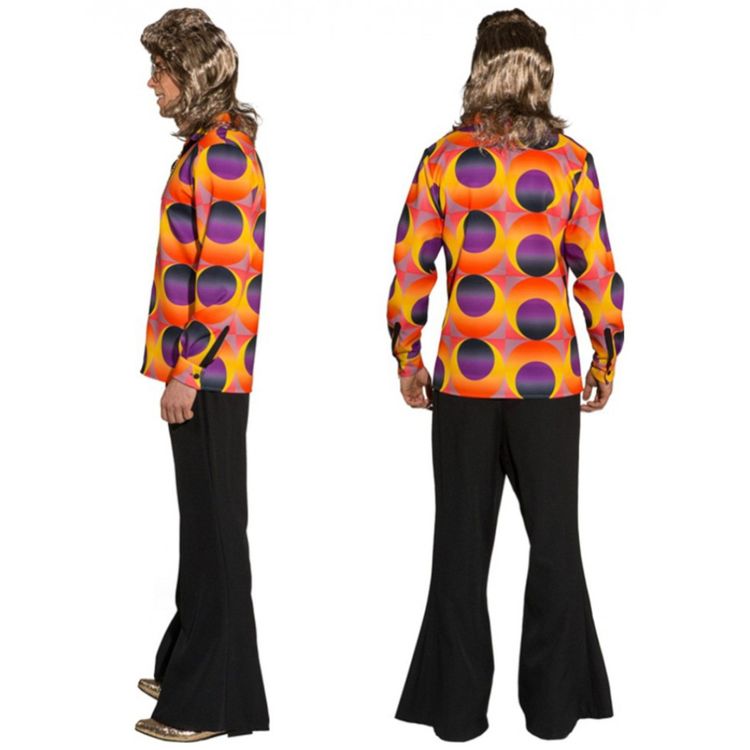 70er Jahre Kostüm Disco Hemd für Herren Gr. 50-60 bunt Fasching Karneval Mottoparty Hippie Retro