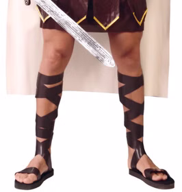 Römer Sandalen Gr. 45 Römerlatschen braun für Herren Antike Kostüm-Zubehör Accessoire Fasching Karneval Mottoparty