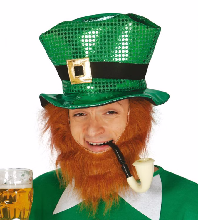 Zylinder St. Patricks Day KW 58 cm grün Glanzoptik Kostüm-Zubehör Irland Irisch Zylinder grün Klettblatt Andere Länder Fasching Karneval Mottoparty SALE Zylinder Grün St. Patricks Day in Glanzoptik KW 58 cm für Erwachsene