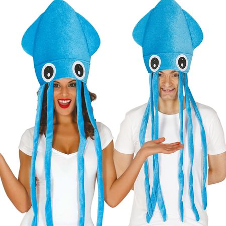 Tintentisch Hut Qualle Blau KW 60 cm Kostüm-Zubehör für Erwachsene