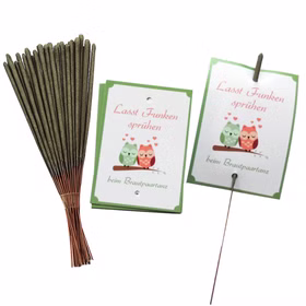 Hochzeit Wunderkerzen Set Brautpaartanz Verliebte Eulen 40 Karten & 40 Wunderkerzen zum Eröffnungstanz Party-Deko SALE Party-Artikel Hochzeitsfeier Hochzeitstanz Übersicht Wunderkerzen-Set für den Brautpaartanz bestehend aus 40 Karten und 40 Wunderkerzen von Vorne