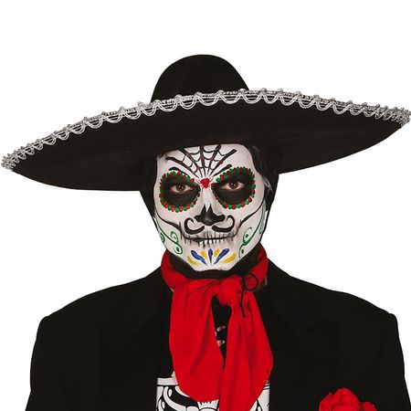 Sombrero Hut schwarz Halloween Mexikaner KW 55 cm für Herren