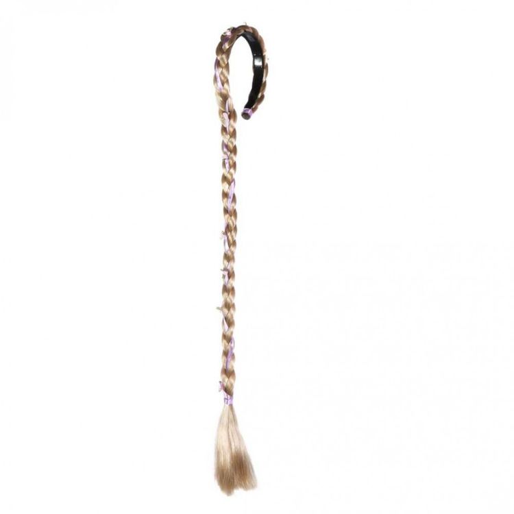 Rapunzel-Zopf blond mit Haarreif 70 cm für Kinder Rapunzel-Zopf blond mit Haarreif für Kinder 70 cm lang Kostüm-Zubehör Accessoire Kinder Haarreif geflochtener Zopf Fasching Karneval Mottoparty Kinderfasching Kindergeburtstag
