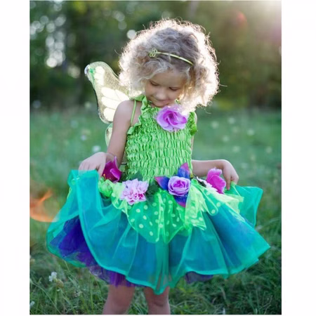 Kinder Feenkleid grün mit Flügeln Märchen Elfe Fee Kinderfasching Kinder Feenkleid grün mit Flügeln Märchen Elfe Fee Kinderfasching