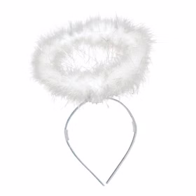 Heiligenschein Haarreif Weihnachtsengel weiß-silber Kostüm-Zubehör Krippenspiel Weihnachten Accessoire Engel Fasching Karneval Mottoparty