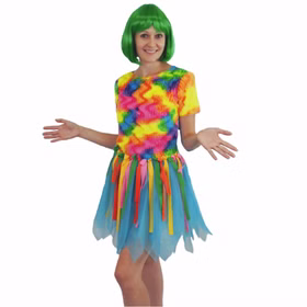 Papagei Kostüm tropischer Paradiesvogel bunt für Damen Gr. S-L Kleid Fasching Karneval Mottoparty Papagei Kostüm tropischer Paradiesvogel bunt für Damen Gr. S-L Kleid Fasching Karneval Mottoparty