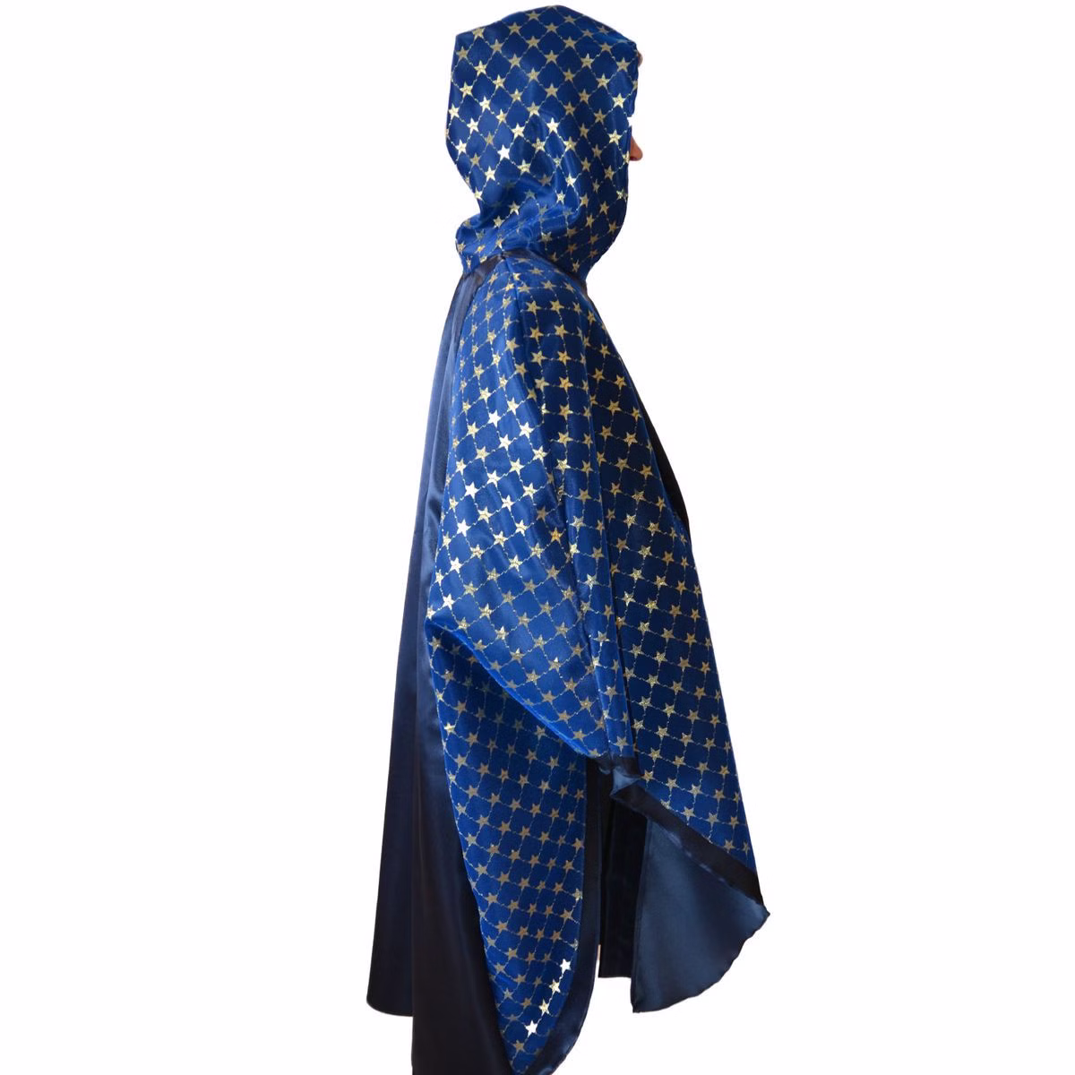 Magier Kostüm Umhang Zauberer für Erwachsene 113 cm blau Umhang mit Kapuze Märchen Fasching Karneval Mottoparty Magier Kostüm Umhang Zauberer für Erwachsene 113 cm blau Umhang mit Kapuze Märchen Fasching Karneval Mottoparty