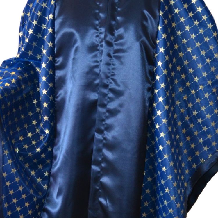 Magier Kostüm Umhang Zauberer für Erwachsene 113 cm blau Umhang mit Kapuze Märchen Fasching Karneval Mottoparty