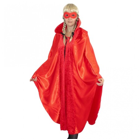Venezianischer Umhang Kostüm rot 140 cm lang für Erwachsene
