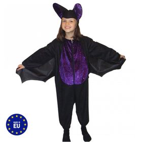 Fledermaus Kostüm Blacky II Halloween für Kinder Gr. 104-116 schwarz-lila Tierkostüm SALE Fasching Karneval Mottoparty Kindergeburtstag