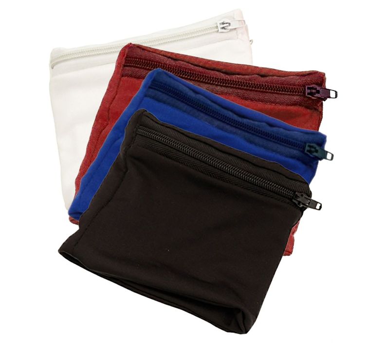 Blaue Tasche für das Handgelenk mit Reißverschluss für Wertsachen