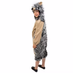 Igel Kostüm Mekki für Kinder Gr. 116-140 Overall grau-braun Tier Tierkostüm Fasching Karneval Mottoparty Kinderfasching