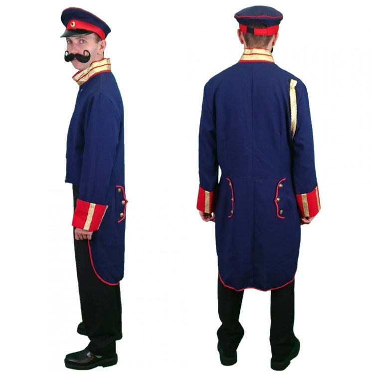 Preußen Kostüm Frack blau für Herren Preußen Kostüm Frack blau für Herren Gr. L-XL Militär Uniform Fasching Karneval Mottoparty