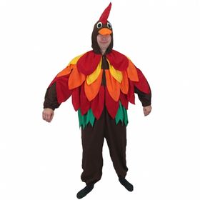 Vogel Kostüm Bunter Hahn Bobby für Herren Gr. M-XL Overall Tier Papagei Tierkostüm Fasching Karneval Mottoparty