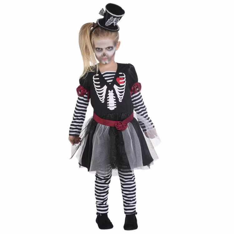 Skelett Kostüm Halloween Kleid für Kinder Gr. 152 Kleid grau mit Leggings SALE Fasching Karneval Mottoparty Kinderfasching Skelett Kostüm Halloween Kleid für Kinder Gr. 152 Kleid grau mit Leggings SALE Fasching Karneval Mottoparty Kinderfasching
